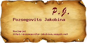 Pozsegovits Jakobina névjegykártya